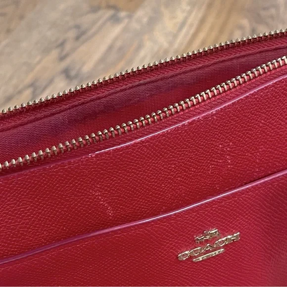 Coach Crossbody Mini Bag Purse Crossgrain Leather Dark Red Loved - Picture 5 of 9